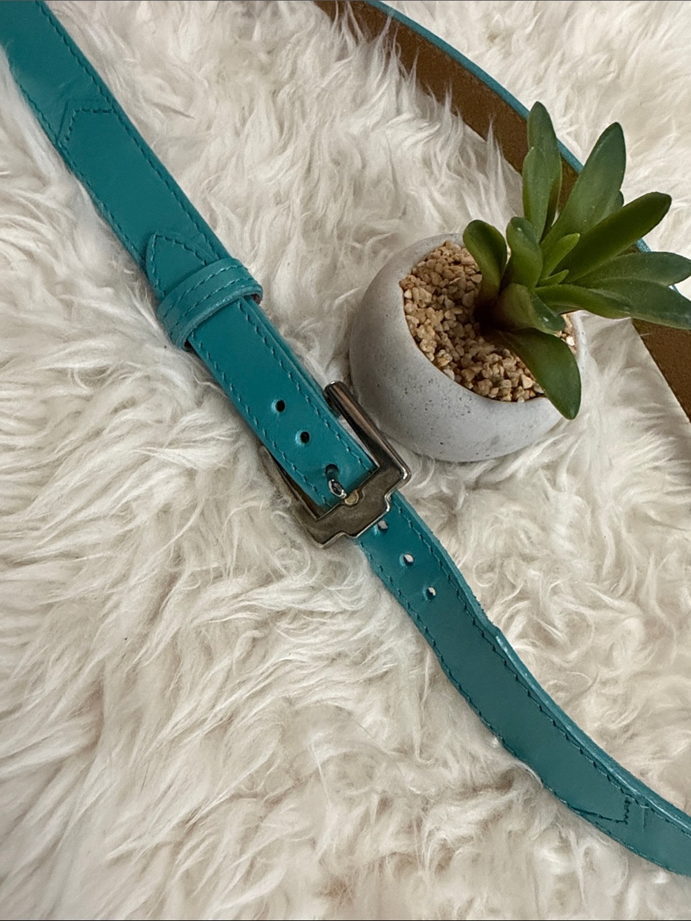 VTG Justin Wms S Turquoise Western Leather Belt 3/4” wide Like New